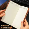 Cuaderno Retro de Cuero Suave A5 Cuaderno de Notas Grueso para Reuniones de Negocios Oficina Cuaderno Pequeño Portátil Diario
