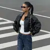 A1209 Transfronterizo Europeo y Americano Otoño/Invierno 2026 Venta Caliente Ropa de Mujer Sexy Crop Top Chica Caliente Dama Motociclista Chaqueta de Cuero Abrigo