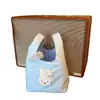Bolso de Conejito Lindo a Cuadros Bolsa de Lona de Gran Capacidad para Maquillaje Bolsa de Muñeca Bolsa para Almuerzo Caja de Almuerzo Portátil Bolsa Venta al por Mayor