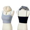 Nuevo sujetador de verano de seda helada con tirantes finos, copa fija, transpirable, fruncido en el pecho, ropa interior sexy para mujer, top de tubo
