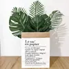 Folhas Artificiais de Plantas Verdes Estilo Coreano para Sala de Estar Decoração Criativa Planta de Folha Grande Adereços de Fotografia, Enviado no 212º Dia