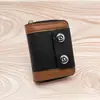 Portatarjetas Plegable Antidesmagnetización Nuevo para Hombre Billetera de Doble Botón Bolso de Almacenamiento de Tarjetas y Monedas de Gran Capacidad de Moda