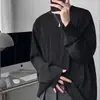 Camiseta de manga larga texturizada para hombre, corte holgado, adecuada para primavera y otoño, en un moderno estilo de Hong Kong, perfecta como capa interior o capa base para el otoño, diseño a rayas