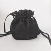 Bolsa de lona de malha criativa japonesa e coreana para estudantes, bolsa transversal, pequena, com bolso de rede, toda em algodão, com cordão, na moda