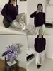 Outono 2026 Novo Suéter de Malha Feminino Top Estilo Coreano Elegante Cor Sólida Lã Pura Gola Redonda Manga Longa para Trabalho Casual Versátil
