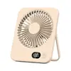 Ventilador de Mão Portátil Mini Ultra Fino com Display Digital, USB, Pequeno Ventilador de Mesa Montado na Parede, Presente em Formato de Livro, Operação Silenciosa