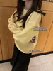 Suéter retro estilo japonés para mujer, prenda exterior holgada para otoño e invierno, nueva colección 2026, color liso, estilo casual, tejido de punto pullover