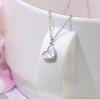 Nuevo estilo flor de durazno doble color corazón de amor collar con colgante de corazón moda pequeño fresco novia novias regalo