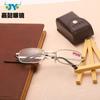 Gafas de lectura plegables, clásicas y compactas, con estuche de cuero y cinturón, bolsa con cremallera, gafas de lectura portátiles, precio al por mayor