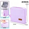 Bolsa de maquillaje vertical de gran capacidad de PU con compartimentos magnéticos, con espejo de maquillaje incorporado, perfecta para viajar y organizar cosméticos.