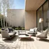 Sofá de ratán para exteriores, villa con patio, jardín de hotel, juego de sillas de ratán y mesa de café para exteriores, personalización de fábrica