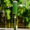Colgante de Campana Exterior Bambú Natural Hecho a Mano Tubo de Bambú Carrillón de Viento Guardería Decoraciones de Alojamiento Tejido de Acero Inoxidable