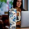 Stanley termo de 40 oz con asa para coche, taza de viaje con pajilla, vaso frío de hielo para coche, taza de agua de personaje kt cat