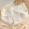 Roupa íntima feminina 100% algodão 10A com fundo antibacteriano Roupa íntima feminina Laço Doce Cor Pura Menina Estudante Calcinha