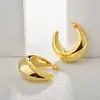 Pendientes de Luna Huecos Chapados en Cobre de Oro de 22 Quilates Moda Transfronteriza Europea y Americana Lujo Accesible Pendientes Elegantes Exagerados con Estilo