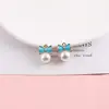 Exquisito Colgante Pequeño de Aleación Esmaltada con Perla y Lazo para Pulsera o Collar Hecho a Mano Charms Accesorios de Joyería
