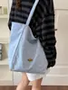 Bolso Nuevo de Lona para Verano 2026 para Niñas, Bolso de Gran Capacidad para Estudiantes Universitarios, para el Trabajo Diario, Doble Cara, Bolso de Hombro Único