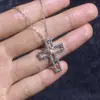 Weizi Original Nuevo Diseño Moissanita Plata de Ley S925 Estilo Unisex Colgante de Cruz Retro Elegante Versátil Collar para Mujeres