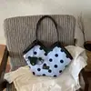 Bolso de mano casual de gran capacidad para mujer, nuevo bolso de hombro de lunares moda 2026, bolso tote versátil con bloques de color para el día a día