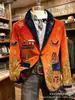 Site independente internacional Amazon TEME blazer de veludo cotelê de manga comprida com dois bolsos masculinos