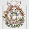 Transfronteiriço 2026 Produto Novo Criativo Flores da Primavera Festa do Coelho Placa de Boas-Vindas para Porta da Frente Placa de Madeira de Páscoa Estilo Americano