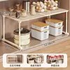 Estante de almacenamiento multifuncional para cocina, organizador para debajo del fregadero, gabinete de capas, organizador de encimera y soporte ajustable para microondas