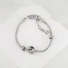 Pulseira de Cobre Banhado Exquisita Simples Versátil Popular em Vendas Transfronteiriças Pulseira de Prata da Moda Personalizada Pulseira Feminina com Zircônia