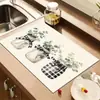 Tapete de secagem de diatomita mais vendido para decoração de mesa em casa, tapete antiderrapante, porta-copos isolante térmico, tapete de mesa popular TEMU, disponível para dropshipping