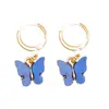 Yiwu Accesorios Joyería DIY Estilo Coreano Nuevos Pendientes de Mariposa Acrílicos Coloridos de Moda Pendientes