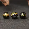Pulsera de Ágata Roja y Negra Natural Chapada en Oro con Cuentas de Dragón y Fénix Accesorios para DIY Grabado Tamaño No Se Desvanece Al Por Mayor