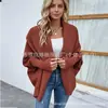 Nuevo cárdigan de punto liso con manga de murciélago, estilo europeo y americano, para mujer, otoño/invierno 2026, abrigo suéter suelto y casual