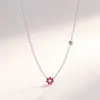 Collar Transfronterizo de Joyería con Goteo de Aceite Flor de Margarita Pequeña Corona Dulce Colgante de Mariposa Cadena para Clavícula Collar de Acero Inoxidable para Mujer