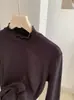 KEKEZOON Cuello de Hongo Negro Forro Polar Color Sólido Adelgazante Manga Larga Capa Interior Capa Base Camiseta Mujer 9358