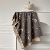 Bufanda de Moda de Gato Nueva de Otoño e Invierno Coreana Imitación Cachemir Bufanda Cálida Elegante Estampada Estilo Coreano Bufanda para Aire Acondicionado