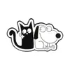 Broche de Gatitos y Cachorros Lindos en Blanco y Negro de Dibujos Animados Insignia Creativa Divertida Pines Metálicos para Mochila Ropa Accesorios