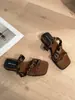 Sandalias Versátiles de Estilo Francés para Mujer, Nuevo Modelo Verano 2026, Punta Cuadrada, Punta Abierta, Tacón de Cuña, Tira Única, Sandalias de Suela Suave
