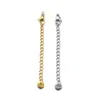 Cadena de Extensión al por Mayor Acero Inoxidable 18K Grabada Cadena de Cola de 5 cm Juego de Cierre de Langosta Accesorios para Collares Pulseras Joyería