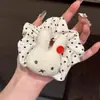 Laço de Cabelo Coelho Miffy Fofo Estilo Coreano Fita Listrada Doce Menina Corda de Cabelo Rabo de Cavalo Scrunchie Coque Laço de Cabelo
