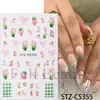 Beleza Total Transfronteiriça Novos Adesivos de Nail Art Primavera Fresca Floral Xadrez Francês Tulipa Adesivos