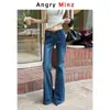 Jeans Acampanados de Cintura Baja Estilo Americano Vintage para Mujer 2025 Nuevo Estilo No Ajustados Rectos Pierna Ancha Pantalones Bootcut de Largo Hasta el Suelo
