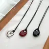Estilo Mismo de Bloguera Coreana Colgante de Frijol Collar Largo para Mujer Diseño de Nicho de Alta Gama Cadena para Suéter Cadena de Clavícula Esmaltada