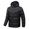 Chaqueta de algodón de invierno transfronteriza para hombre 2024, chaqueta casual de moda con capucha acanalada ajustada para hombre, delgada y elegante