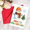 Cartão de Saudação de Natal Novo Grande Tamanho 1 com Conjunto de Envelopes Boneco de Neve Fofo Árvore de Natal Cartão de Saudação de Feriado