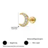 Nuevos aretes de cobre personalizados estilo europeo y americano, aretes de circonita de lujo ligero chapados en oro de 18 quilates al vacío a la moda al por mayor