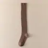 Meias Antiderrapantes Acima do Joelho para Mulheres Primavera e Verão, Meias Longas para Botas, Meias Altas para Botas, Meias Largas de Algodão Puro Estilo Miu