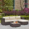 Silla de Ratán Protección Solar de Ratán Impermeable Combinación de Sofá para Exteriores Sala de Estar Patio Ratán para Exteriores Muebles de Sofá de Ratán Tres Personas