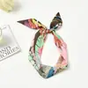 Pañuelo de Seda Pequeño Largo Estrecho Corto para Mujer, Estilo Francés Retro, Primavera y Otoño, Cinta para Atar Bolsos, Diadema, Decoración de Serpentina, Pañuelo Delgado