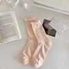 Calcetines Mujer Verano Delgados Transpirables Estilo Ballet Fruncidos Apilables Calcetines Mujer Primavera y Verano Calcetines de Algodón Puro Calcetines Mujer