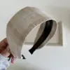 Faixa de Cabeça Azul Xadrez de Aba Larga Estilo Preppy Coreano para Mulheres 2025 Nova Faixa de Cabeça High-Top Grampo de Cabelo Grampo de Cabelo Acessório de Cabelo