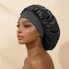 Gorro de Cuidado del Cabello Elástico de Ala Ancha Grande 35cm Color Sólido Gorro de Dormir de Alta Elasticidad de Moda Gorro